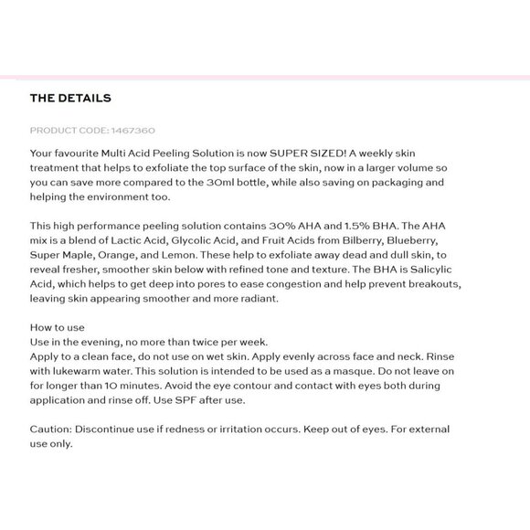 Revolution Skincare Multi Acid Peeling Solution Deep Cleansing Scrub with AHAs - Picture 3 of 5